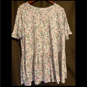 Chic Soul - Floral Print Babydoll Top